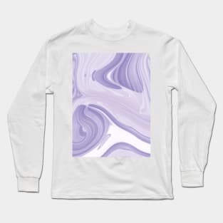 preppy girly marble pattern lilac purple swirls Long Sleeve T-Shirt